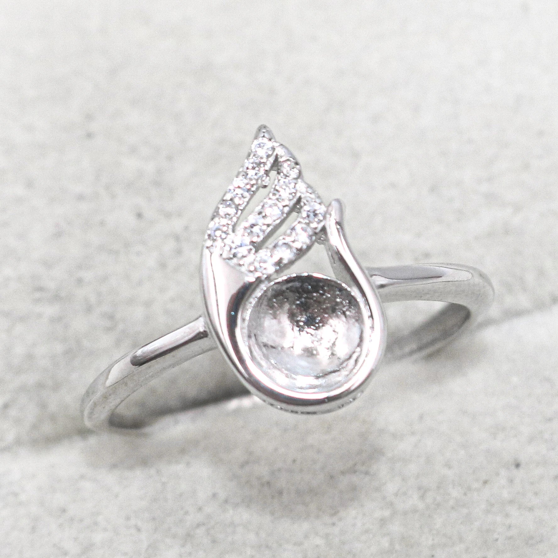 Sterling Silver 6-8mm Semi Mount Ring Empty Support Blank Setting S925 Mountain Without Main Stone Base Pearl Bead for Inlay 