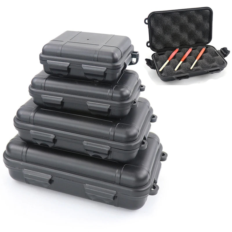 Portable Waterproof Outdoor Sealed Box ABS Ammo Storage Case EDC Tool Container Survival Outdoor Anti-pressure Shockproof Box
