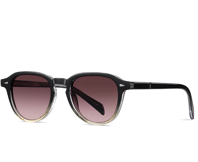 2024 Frame Trend Color Matching New Vintage Anti Blue Light Glasses for Women Polarized Round Frame Acetate Sunglasses