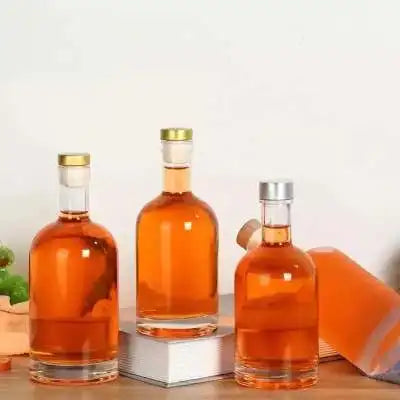 Heavy Base Empty Clear Glass Vodka Whiskey Tequila Bottles 750ml Super Flint Glass Liquor Spirit Bottles with Cork