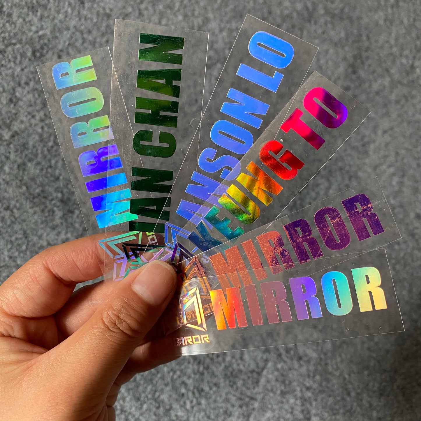 Wholesale Holographic Custom Printed Kpop Light Stick Vinyl Die Cut Sticker Transfer Wall Car Logo Decals Packaging Labels