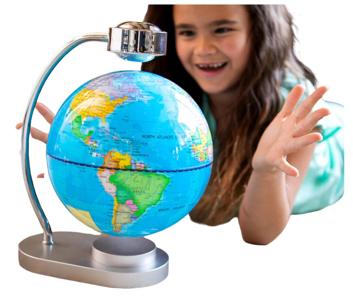 360 Spinning Magnetic Levitation Floating 6inch Illuminated Globe Lamp Light Display Racks