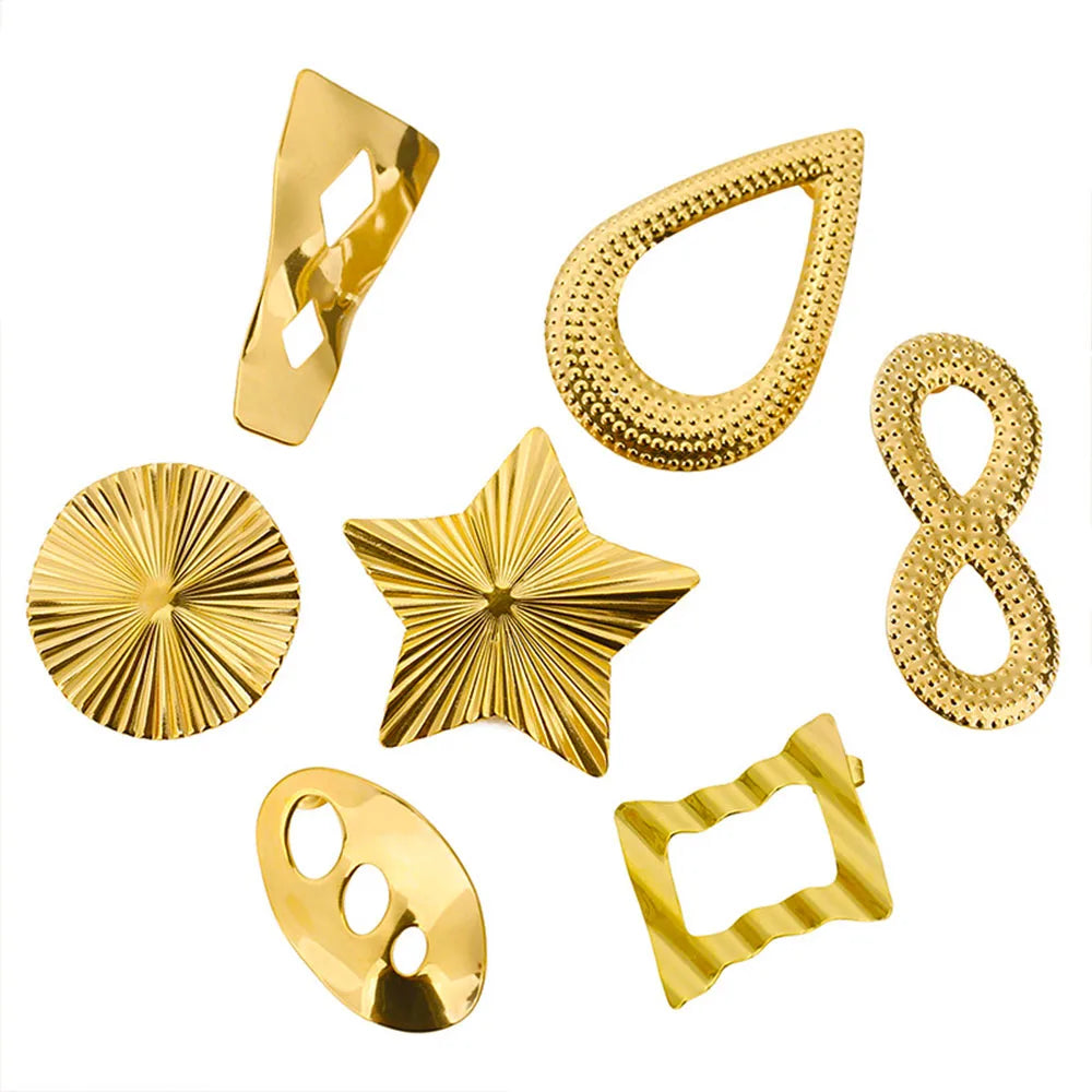 Hollow Out Embossing Stud Earrings square Infinity Waterdrop Star Geometric or Necklace Pendants Both Jewelry for Women