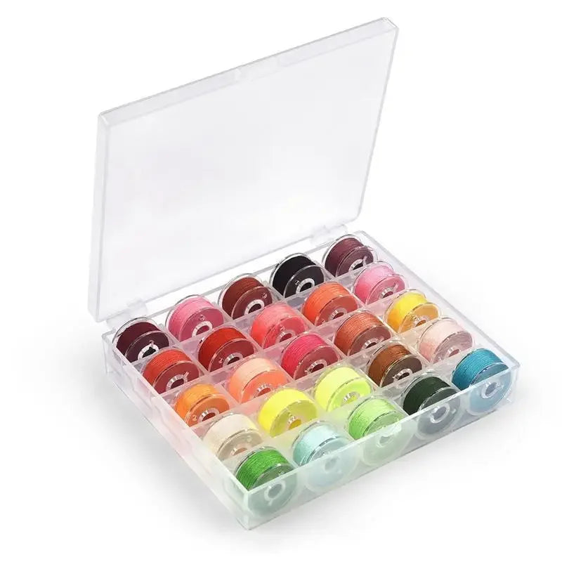 25/20 Colors Set Bobbin Thread Polyester Thread Spools Sewing Machine Bobbins With Storage Box for Embroidery Sewing Accessor