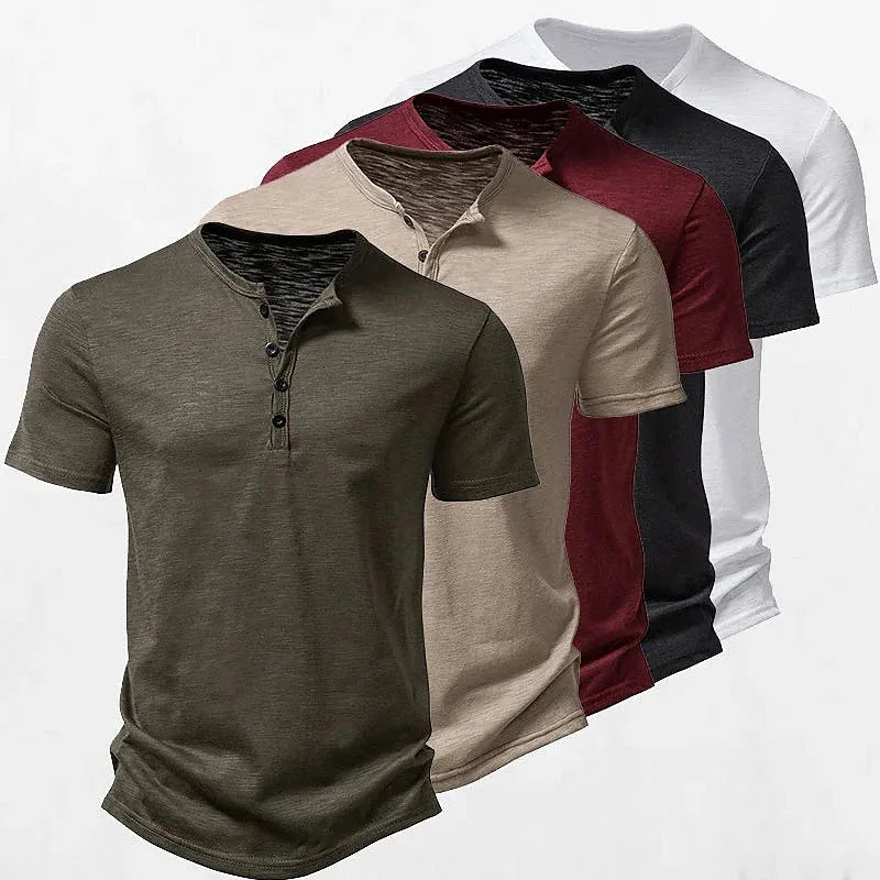RNSHANGER Fashion Men's Casual Summer Solid Color Short Sleeve O-Neck Breathable Blank Design Streetwear T-Shirt