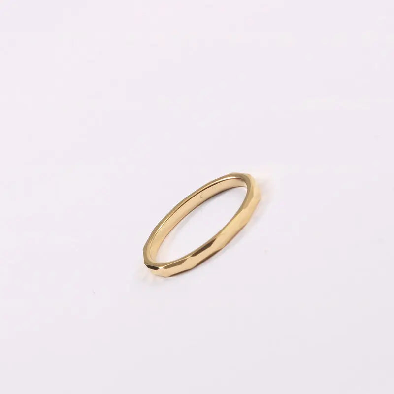 Joolim High End 18K Gold Plated Tungsten Stainless Steel Tangent Plane Dainty Rings for Women Finger Ring Non Tarnish