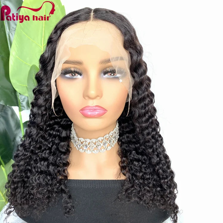 Black Color Deep Wave Wig 13*6 13*4 4*4 5*5 Glueless Thin HD Lace Front Wigs Raw Natural Hair Wholesale Peruvian Human Hair W