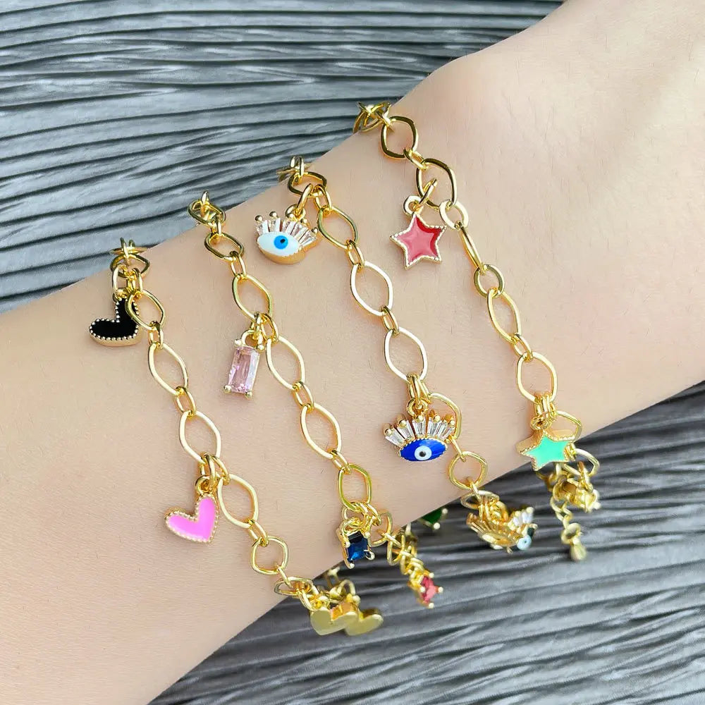 Creativity Fashion Jewelry Bracelets Geometry Love Star Evil Eyes Bracelet for Women