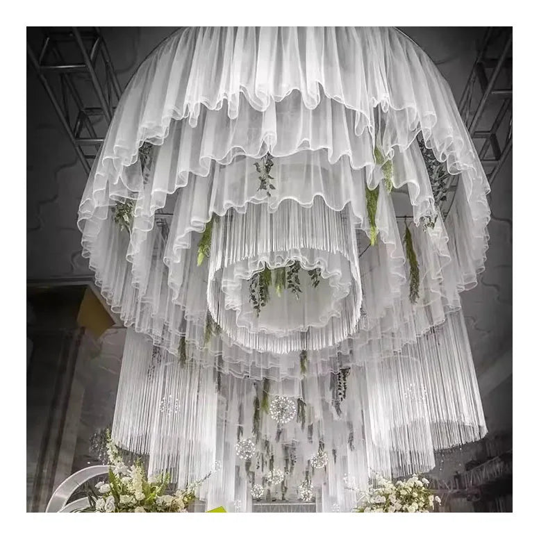 LZB081 80cm/100cm Drooping Height Luckygoods New Design Hanging White Wedding Decoration Ceiling Drape