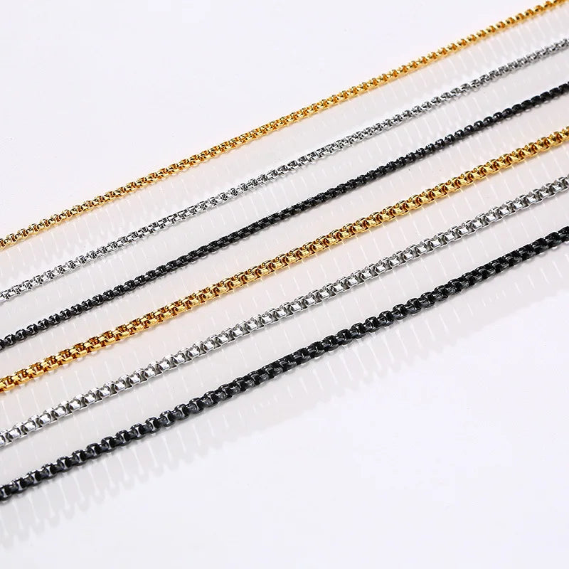 Colar Masculino Hip Hop 3-7mm Wide Pearl Chain Necklace Edelstahlkette Stainless Steel Pearl Chain Choker Popular for Men Wom