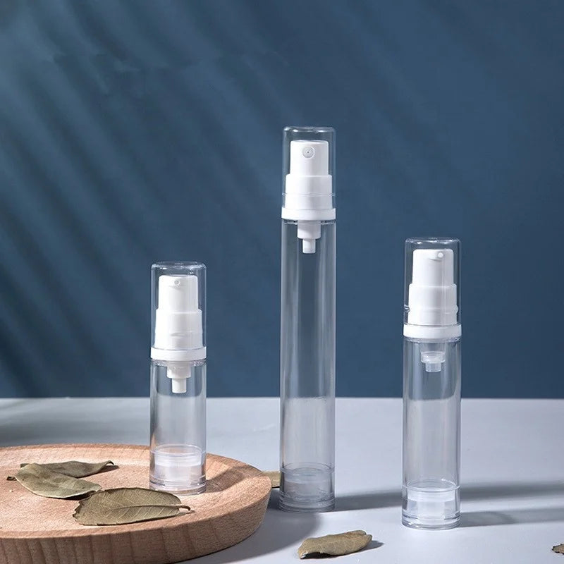 High End Transparent Acrylic Vacuum Lotion Pump Bottle 5ml 10ml 15ml  Cosmetics Skincare Lotion Airless Bottle