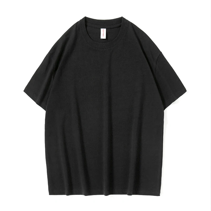 China Manufacture Unisex T Shirts 100% Cotton Blank Plain Tee Custom Logo Printing Men Short-sleeved 240gsm T Shirt