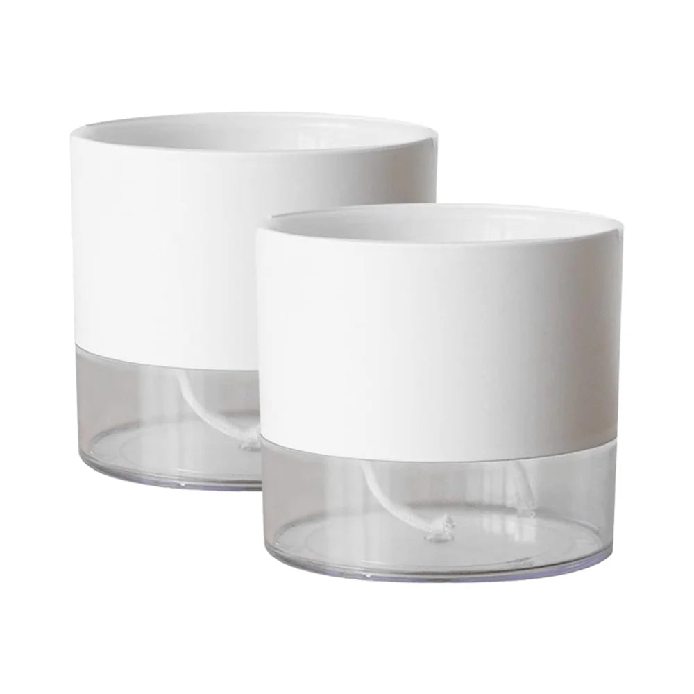 Modern Design 2pcs Self-Watering Plastic Planters 5\ 6.5\ Indoor Outdoor Reservoir for Plants & Flowers for Windowsill Gardens
