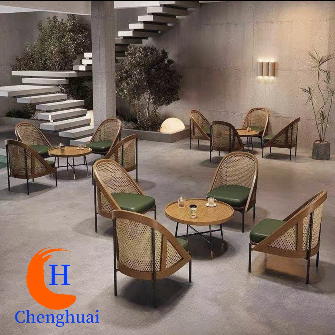 Nordic Style Milk Tea Cafe Wooden Table and Chair Set Restaurant Furniture Wooden Dining Table and Chair Set Coffee Table Set