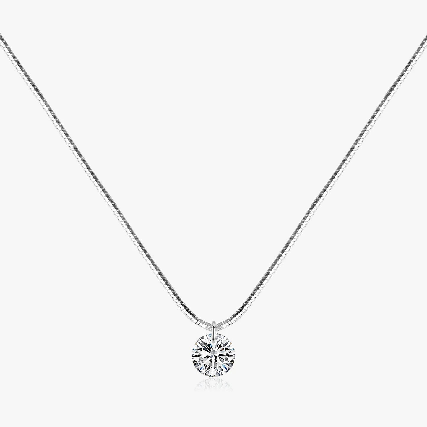Pure 925 Sterling Silver Dazzling AAA Zircon Round Pendant Necklace for Women Fashion Choker Necklace Fine Jewelry