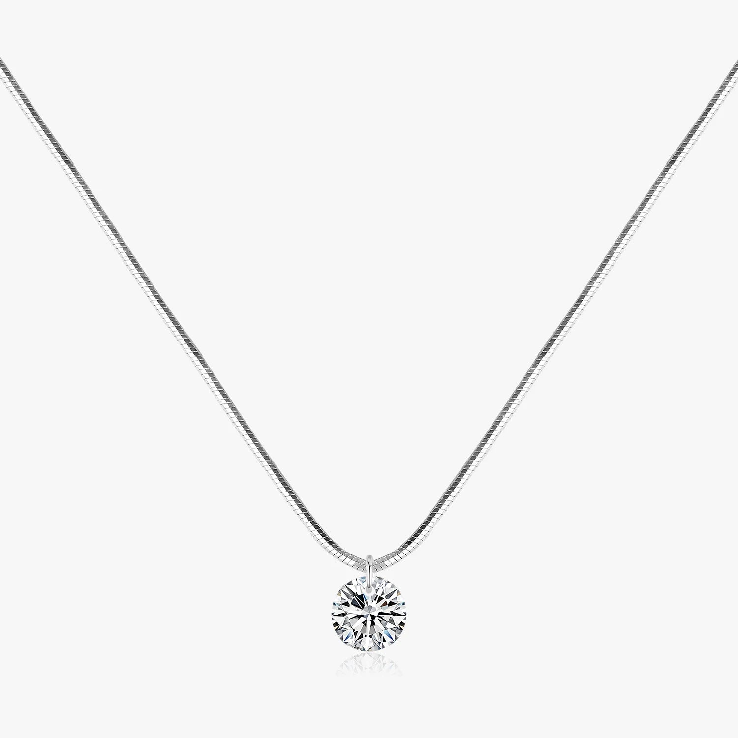 Pure 925 Sterling Silver Dazzling AAA Zircon Round Pendant Necklace for Women Fashion Choker Necklace Fine Jewelry