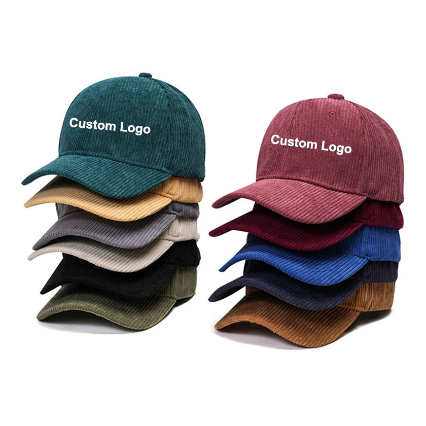 Cotton Unisex Sport Adjustable Baseball Hat With Custom Logo Men Women Blank Vintage Corduroy Baseball Caps