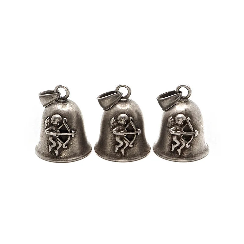 Stainless Steel Praying Angel Guardian Biker Bell Bell Motorcycle Helmet Guardian Bell Motorcycle Angel Arrow