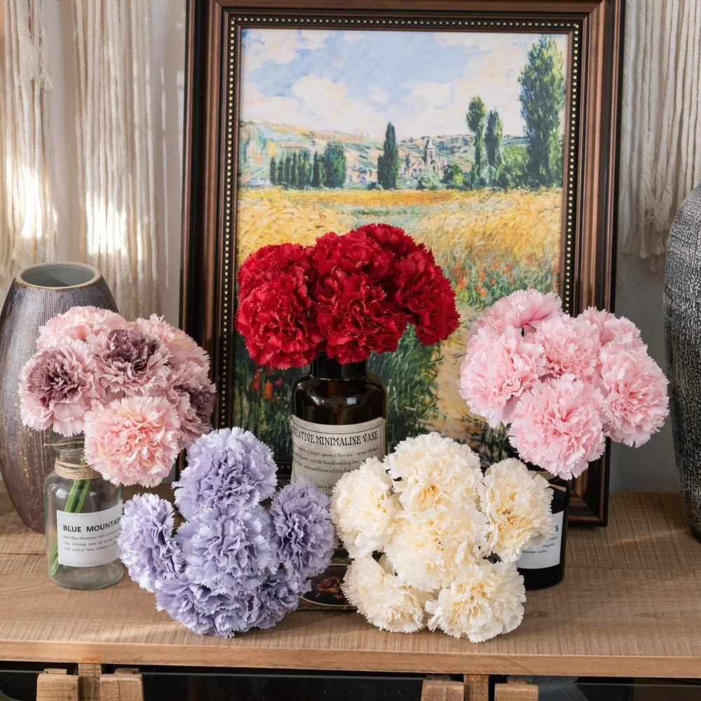 JCF234 Hot Sale  Manufacture Quality Clove Pink Artificial Flower Gillyflower Simulation Flower Carnation