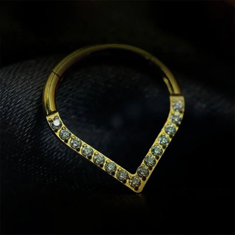 Tear Water Drop Titanium Hinged Segment Ring Septum Clicker Nose Ring Earrings Cartilage Piercings Jewelry