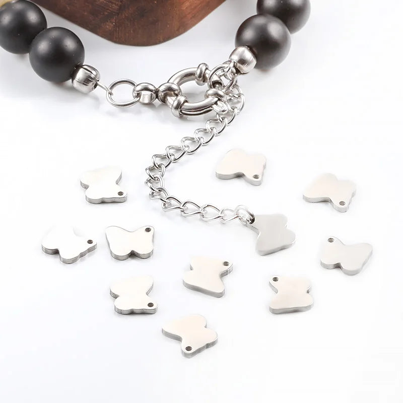 Exquisite Butterfly Pendant for Women Men Elegant Style Stainless Steel Material Wholesale Thick Small Charms for Jewelry Mak