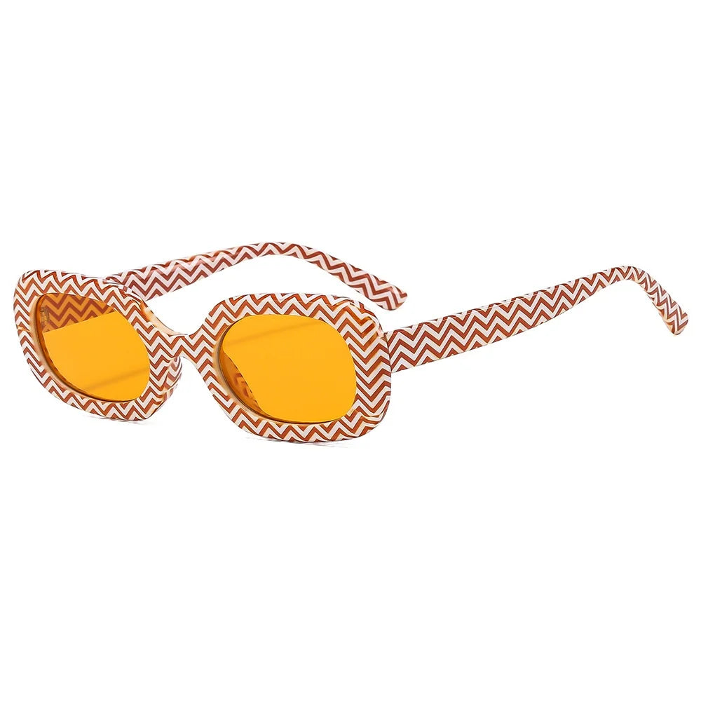 Women's New Fashion Vantage Sunglasses Simple Shades Casual Retro UV400 Optical Lenses Acrylic Small Designer Brand PC Frame