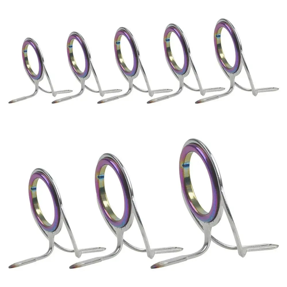 10PCS  a Pack Fishing Rod Guide Repair Kit Ceramic Ring Stainless Steel Double Foot Fishing Pole Rod Guides Fishing Accessori