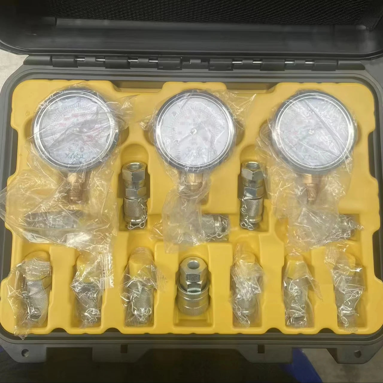 Duker All Brand Full Series Hydraulic Pressure Test Kit 5 Pressure Gauges 12 Test Measuring Tee 12 Pressure Measuring Fitting