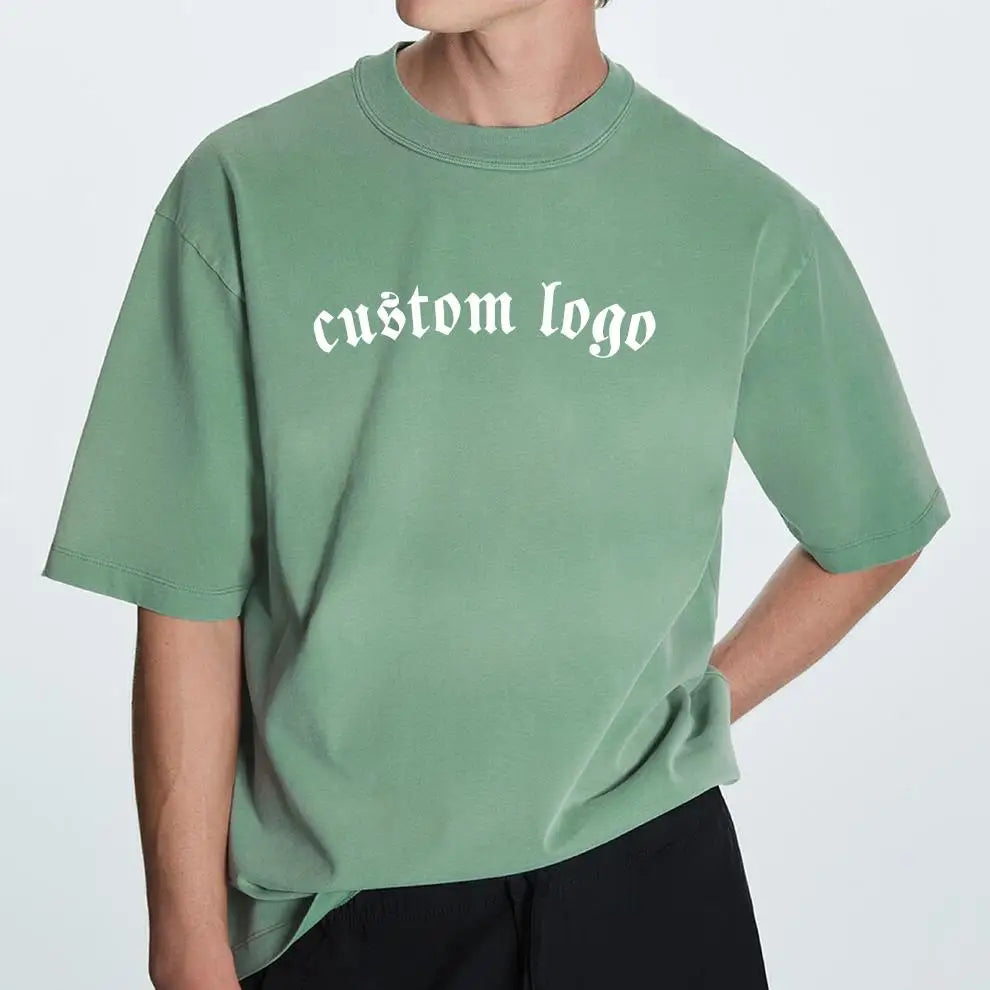 230g Washed Vintage T Shirt Custom Logo Plain Tshirt Drop Shoulder Oversized Plus Size Men's Luxury T-Shirts
