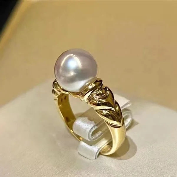 R1170 9-10mm Natural Freshwater Pearl Ring Accessory 925 Sterling Silver Adjustable Size Engagement Jewelry Ring for Women