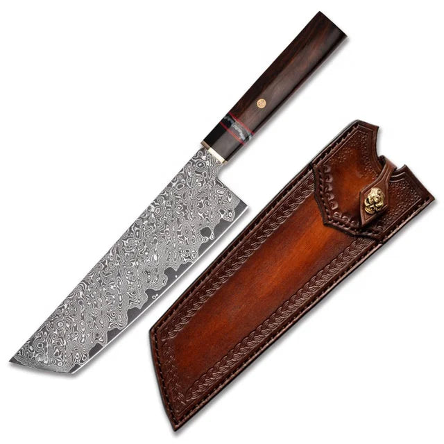 High End Luxury FZIZUO Eco-Friendly Damascus Stainless Steel Kitchen Japanese Chef Knives 8inch Handmade Desert Iron Wood Kni