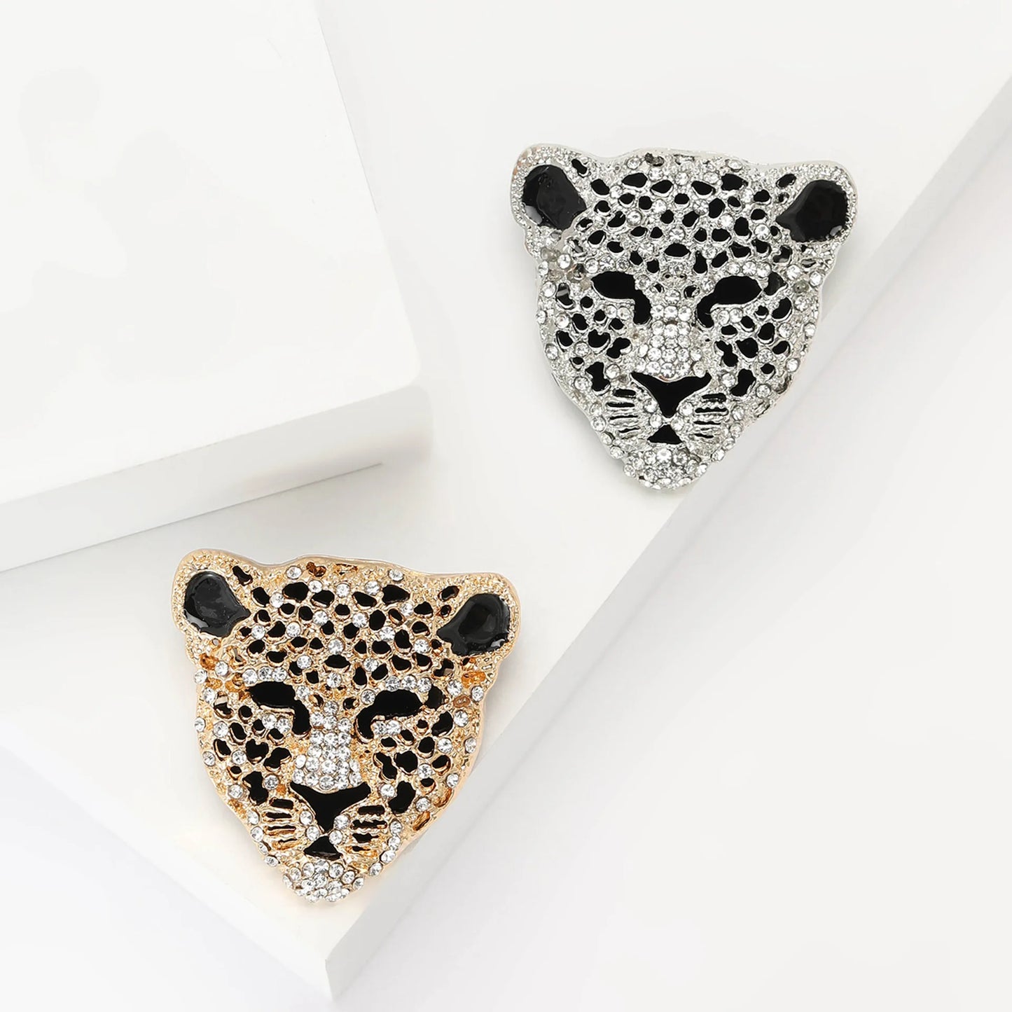 Vintage Animal Brooch Pin Metal Rhinestone Small Size Leopard Brooch Pin for Women Men Fashion Jewelry Accessories