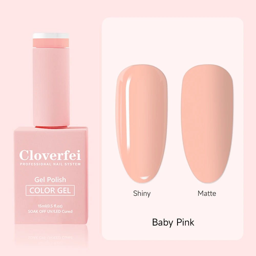 Cloverfei Professional Rubber Base Color Semi Permanent Soak off Nail Varnish Gel Nail Polish for Nails Art Salon