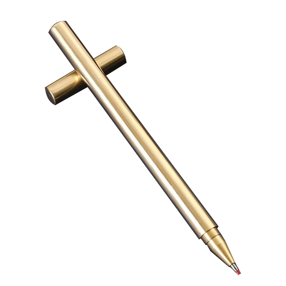 New Promotional Cheap Simple Design Screw Cap Fountain Matte Copper Color Ballpoint Pen Metal Ball Pens With Brass Metal