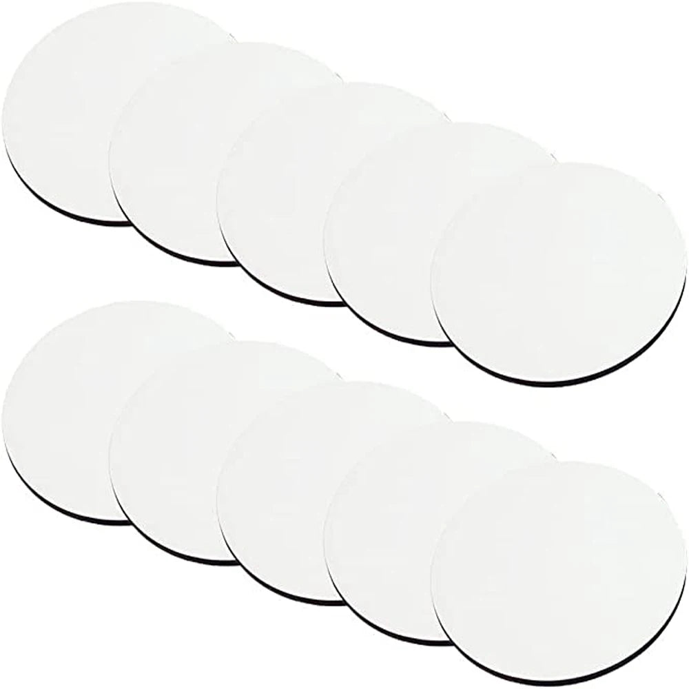 10PCS/Lot Round Wooden MDF Coasters Sublimation Blank Coasters With Cork Back