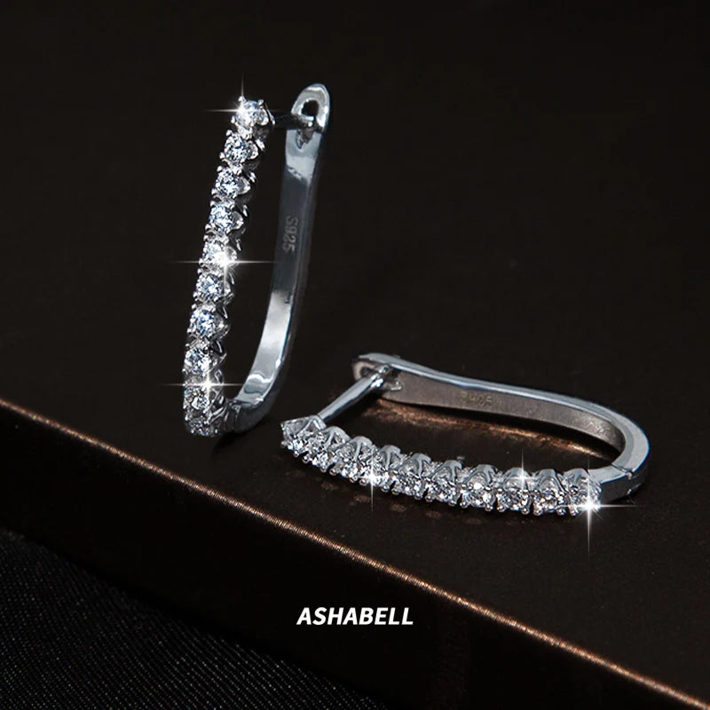 925 Sterling Silver Micro Inlay VVS1 D Colour Moissanite Earrings for Women Wedding Jewelry
