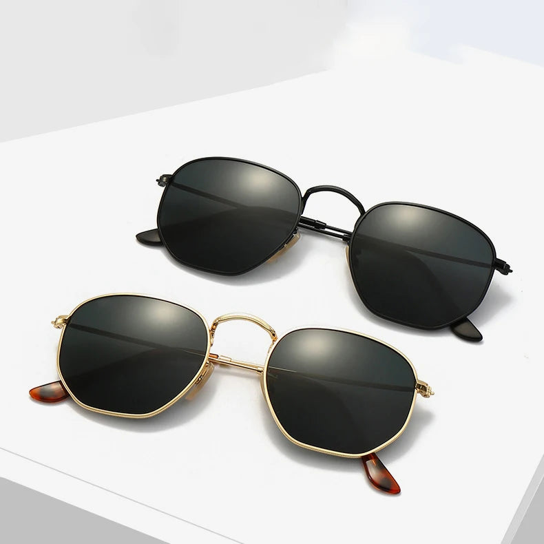 Wholesale Retro Frame Sunglasses for Women Men Custom Logo New Fashionable Colors-Blue Black Gold with Personalized Sun Glass