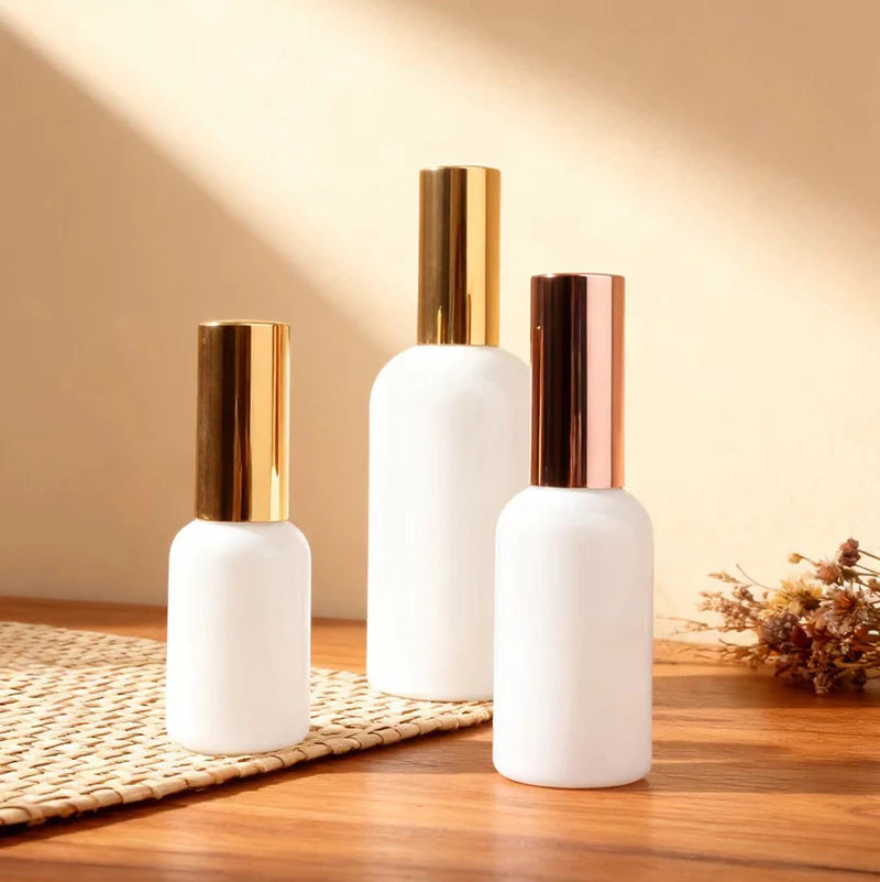 Eco-Friendly White Ceramic Glass Sprayer Refillable 50ml 100ml Bottle Mist Atomizer for Home Clean Essential Oil Plant Skinca