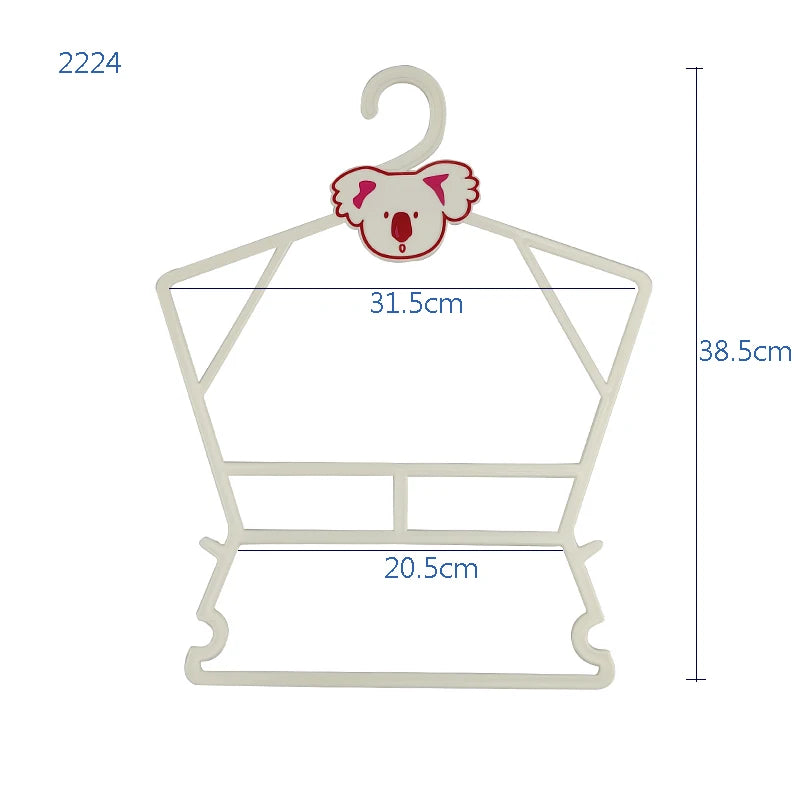 High Quality Customized Various Logos or Colors Non Fragile Multifunctional Plastic Children Clothes Hangers