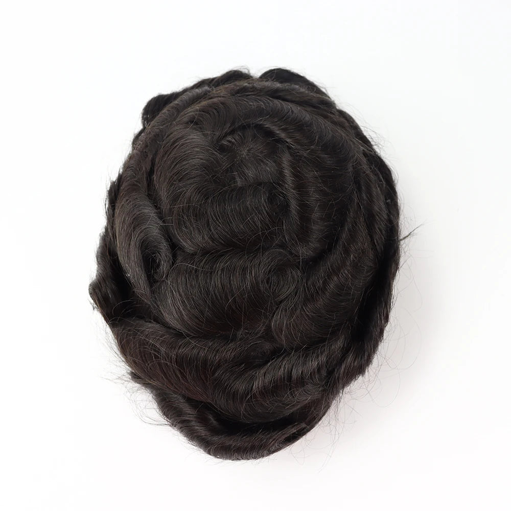 Oct- Male Hair Prosthesis Swiss Lace Toupee Man Wigs Natural Human Hair Wig for Men Male Wig Systems Unit