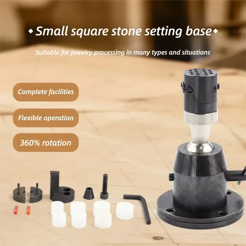 360° Rotation Jewelry Fixing Tools Small Universal Stone Seat Gemstone Inlaid Fixture Vise With Base Diamond Setting Tool