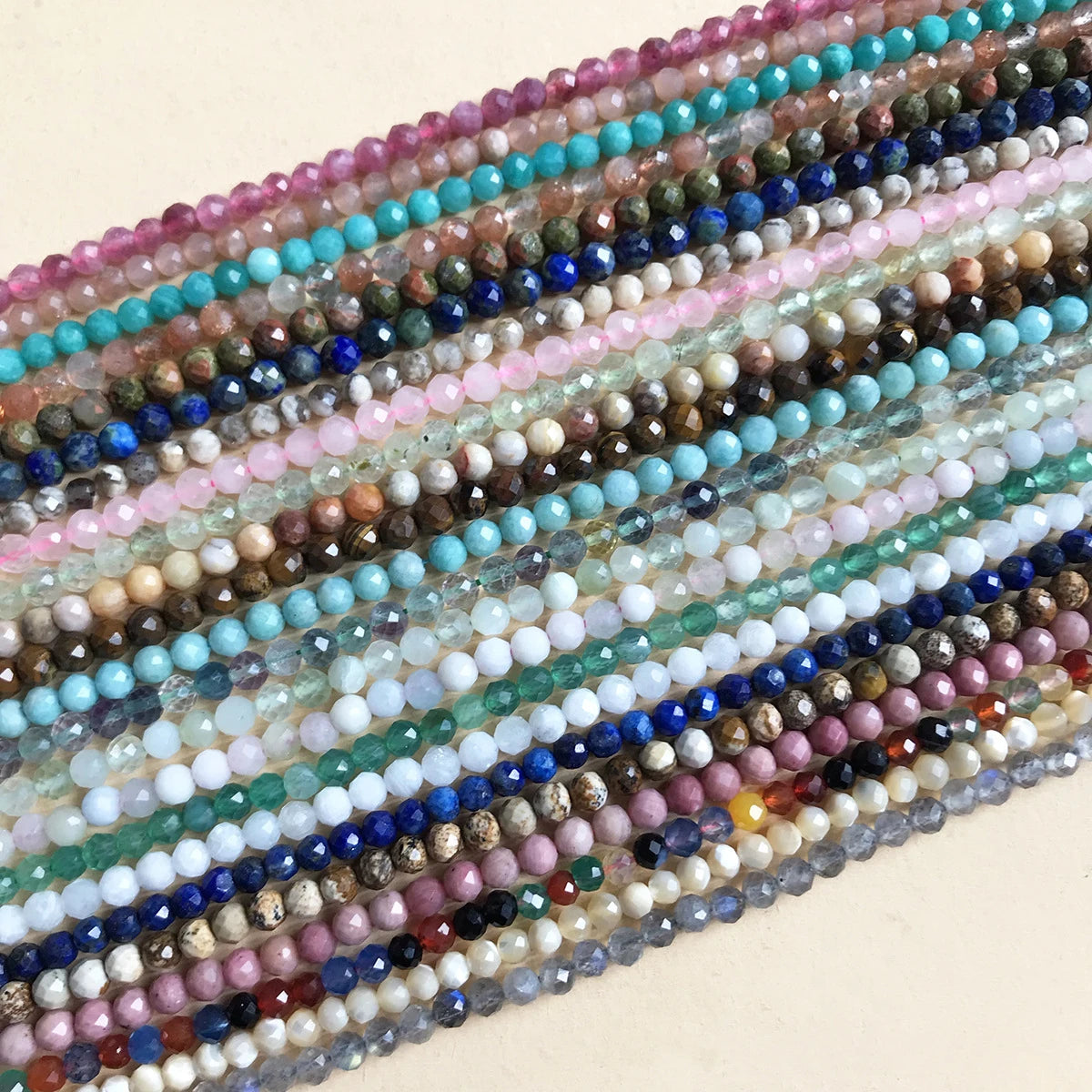 Diy Cross-Section Scattered Beads Natural Stone Faceted Blue Whetstone Phosphor Red Emerald Treasure Yellow Small Beads 2/3/4