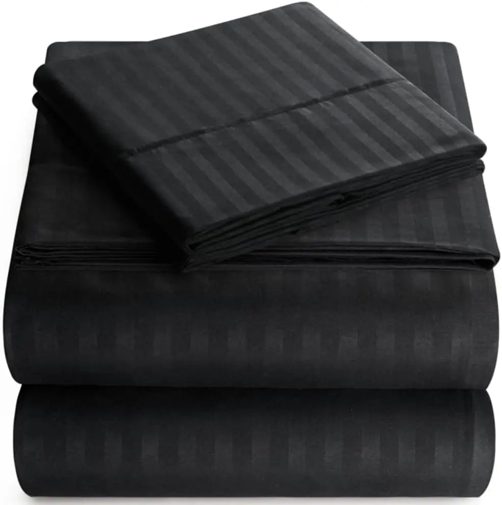Customized Egyptian Cotton 200TC Solid Color Hotel Quality 4-Piece Bedding Sheet Set Anti-Pilling Anti-Dust Mite Features Hom
