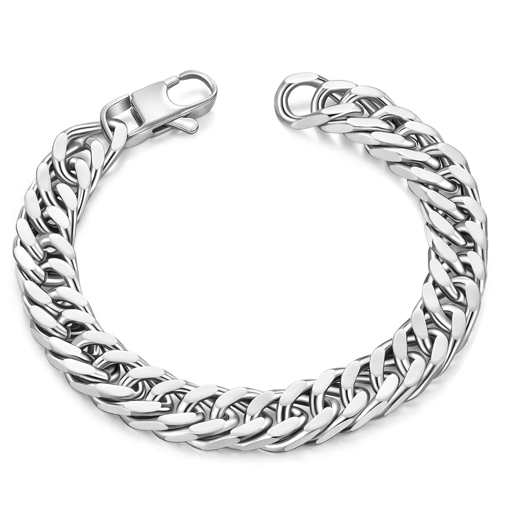Versatile Personality Square Clasp Chain Bracelet Cuban Chain Bracelet Stainless Steel Bracelet for Girls