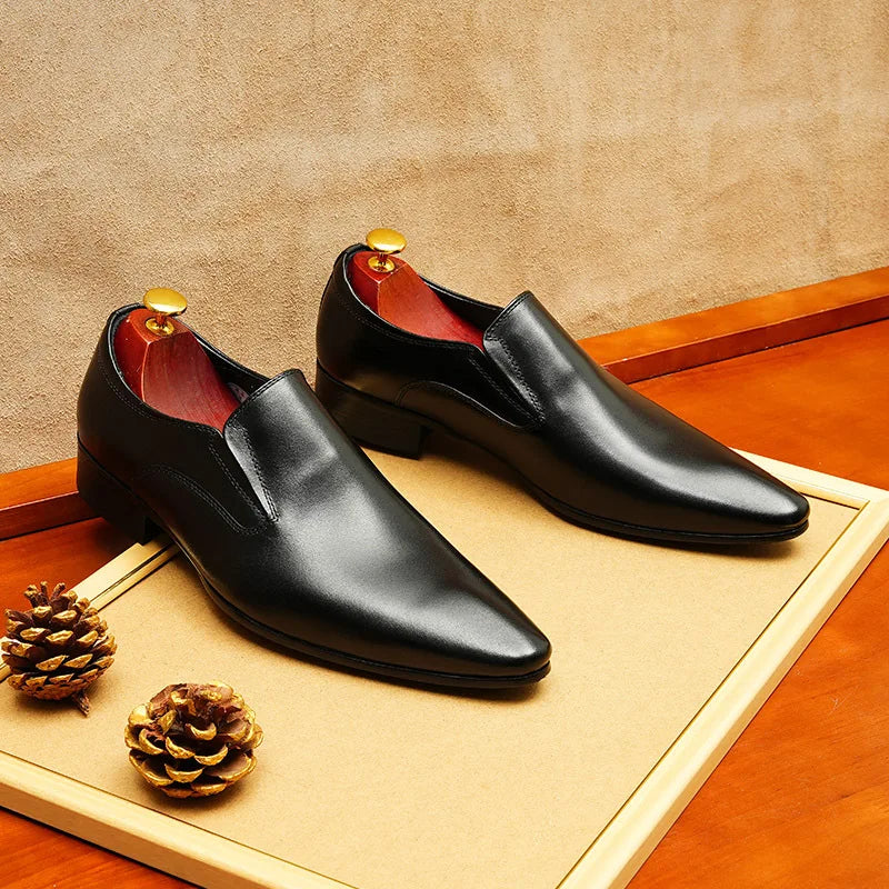 New Design Plus Size Men's Breathable Cow Genuine Leather Oxford Shoes Formal Business Office Career Professional Dress Shoes