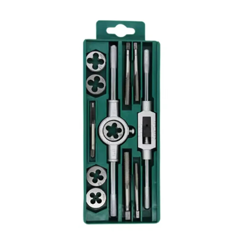 12Pcs Thread Tap and Die Set M6-M12 UNC UNF BSP Tools - Durable Screw Thread Cutting Tool