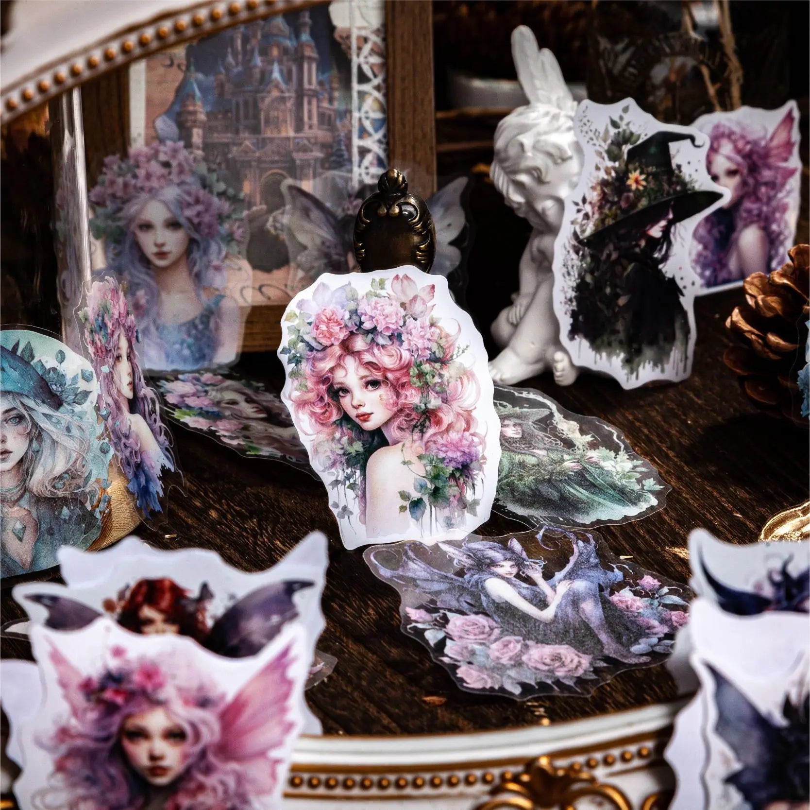 10 Sheets/pack PET Stickers Including 10 DIY Decorative Paper Stickers for the Fairy Series Character Account