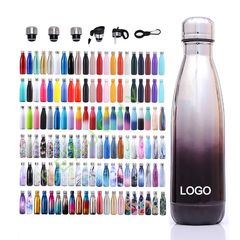 Beauchy Stainless Steel Cola Water Bottle Vacuum Insulated Reusable Double Wall Drinks Sports Bottle for Hot and Cold Beverag