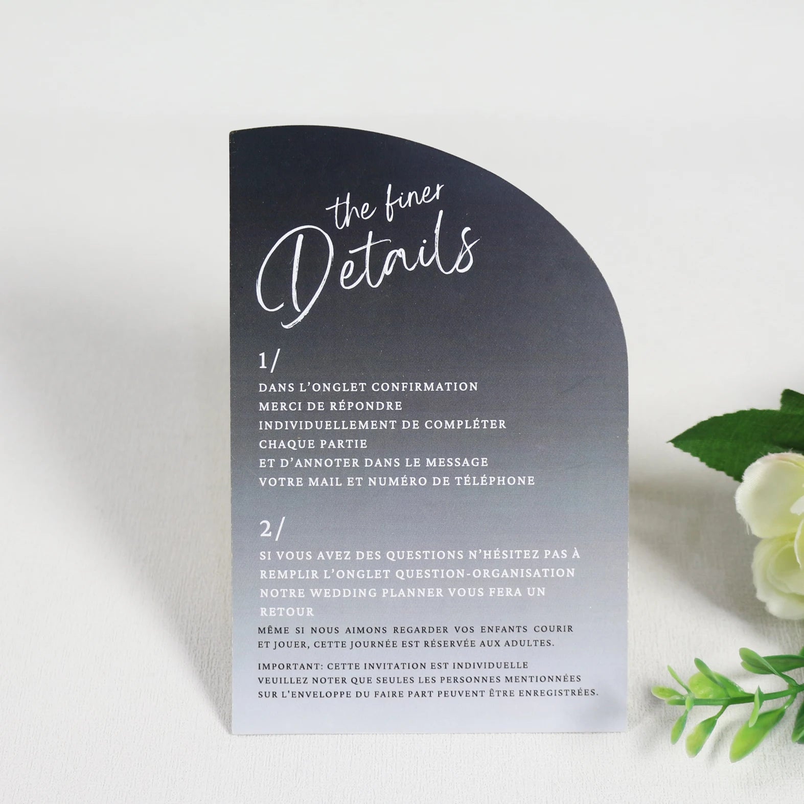 Wedding Invitation Card Fancy Soft Paper Save the Date Arch Shape Custom Detail Card