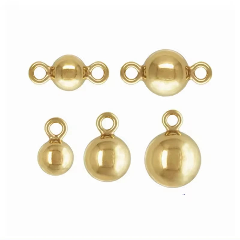 GP US Ball Drop Connector Round Ball Charm Pendant 14K Gold Filled Ball Charms Permanent Jewelry Making Bracelet Necklace